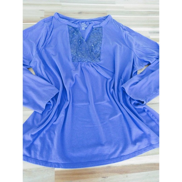 Lane Bryant Tops - Lane Bryant Top Womens 22/24 Purple Long Sleeve Sequin Trim Shirt